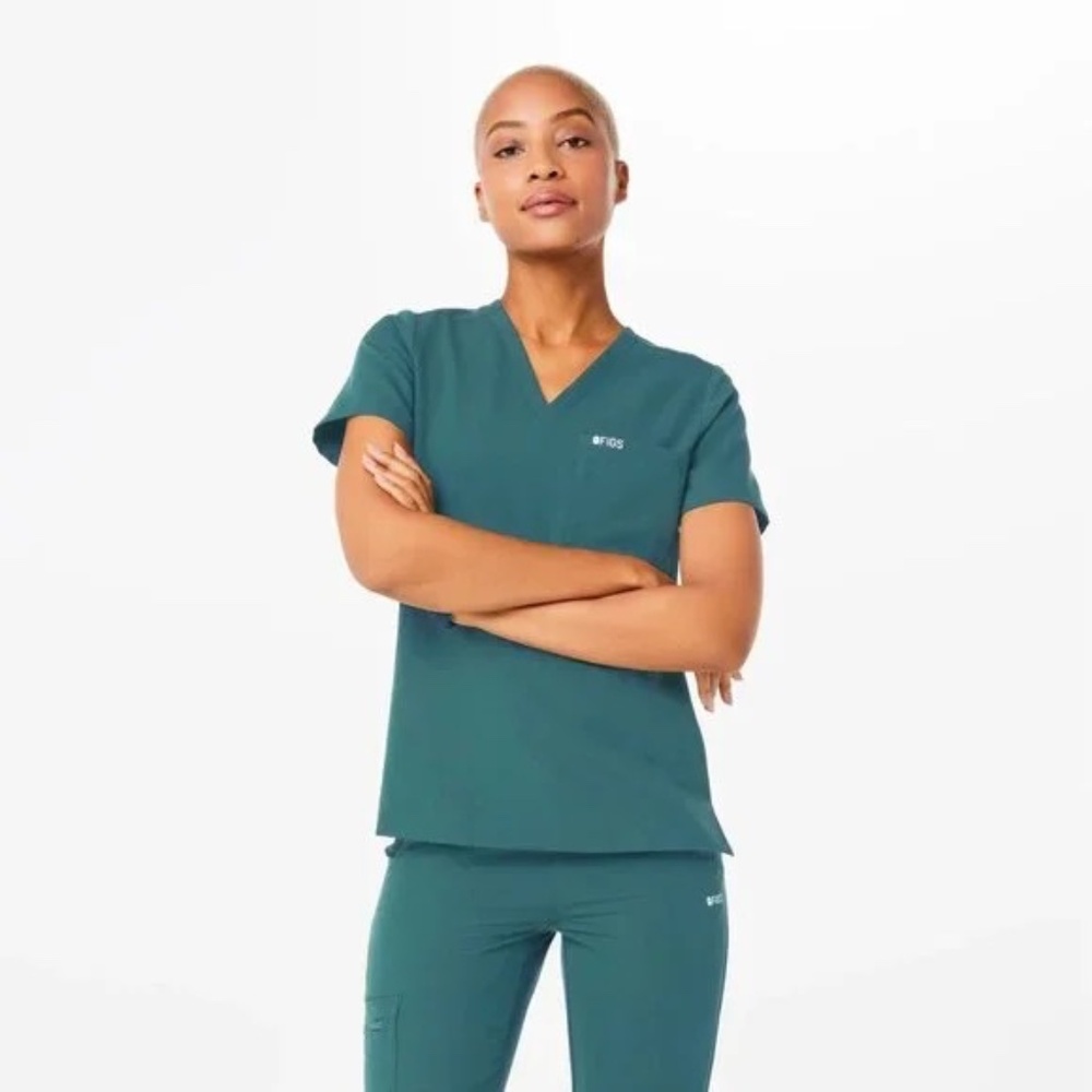 FIGS Caribbean Blue Catarina scrub top